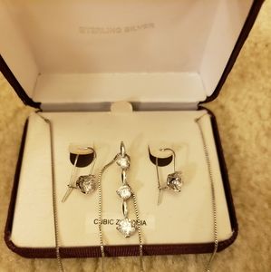Sterling Silver CZ Jewelry Set